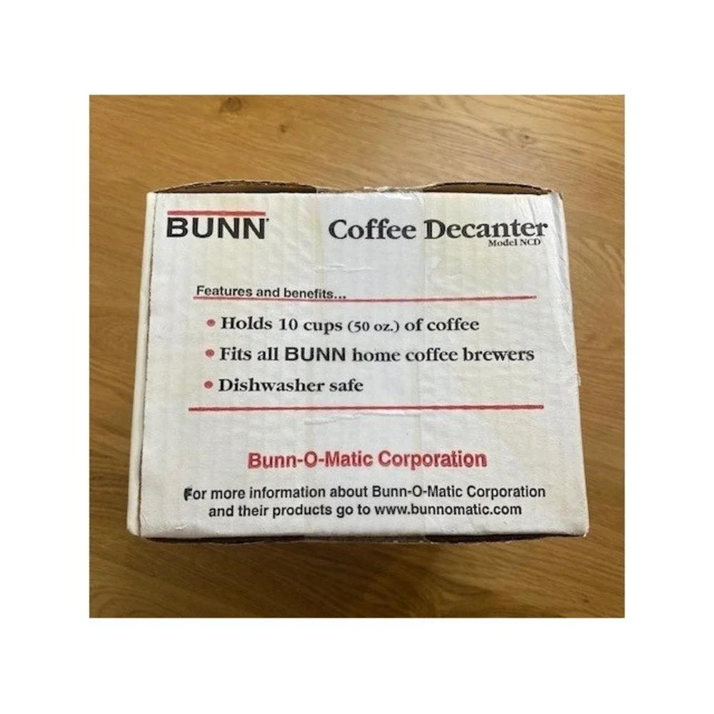 BUNN Coffee Decanter 10 Cup 50 oz NCD Black NIB New Glass Replacement Carafe